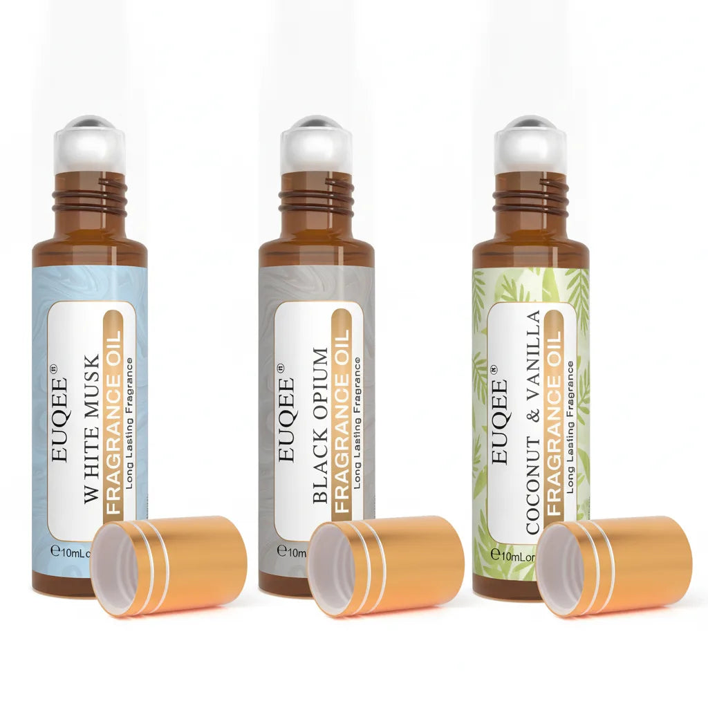 EUQEE : Trio Huiles Parfumées Roll-On Voyage