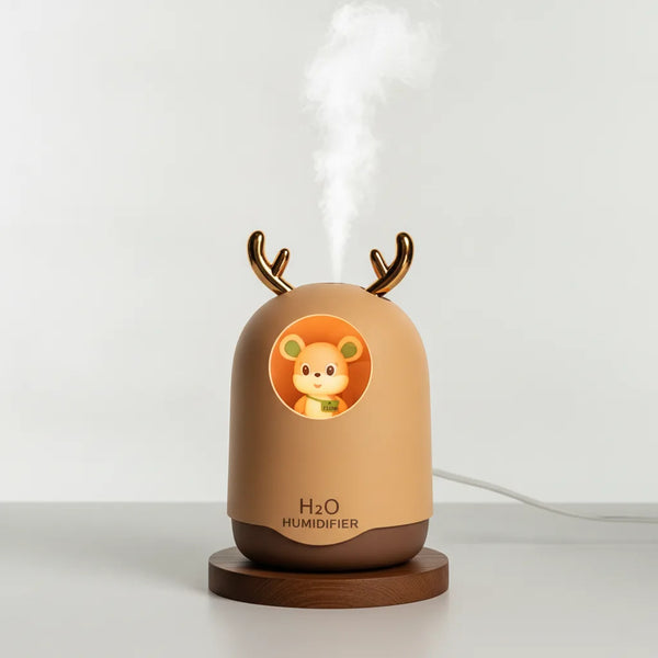 Humidificateur Cerf USB 300ml : Ambiance Douce & Silencieuse