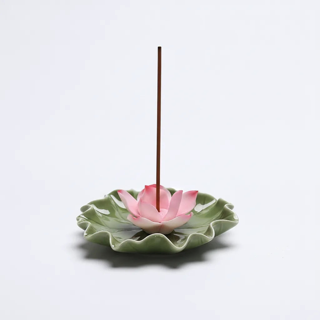 Plateau d'Encens Artisanal Céramique Fleur