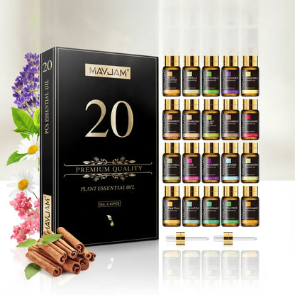 Coffret 20 Huiles Essentielles MAYJAM - Ambiance & Bien-être