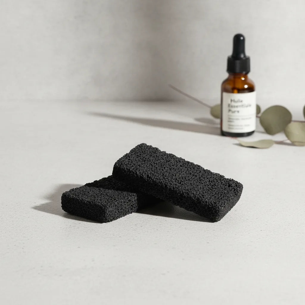 Lot 2 Diffuseurs Naturels Pierre de Lave Noire