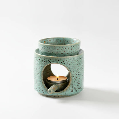 Four d'Aromathérapie Cylindrique Vert en Céramique