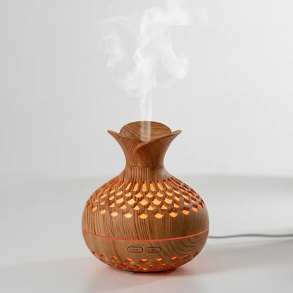 Humidificateur Design Grain de Bois Multifonction