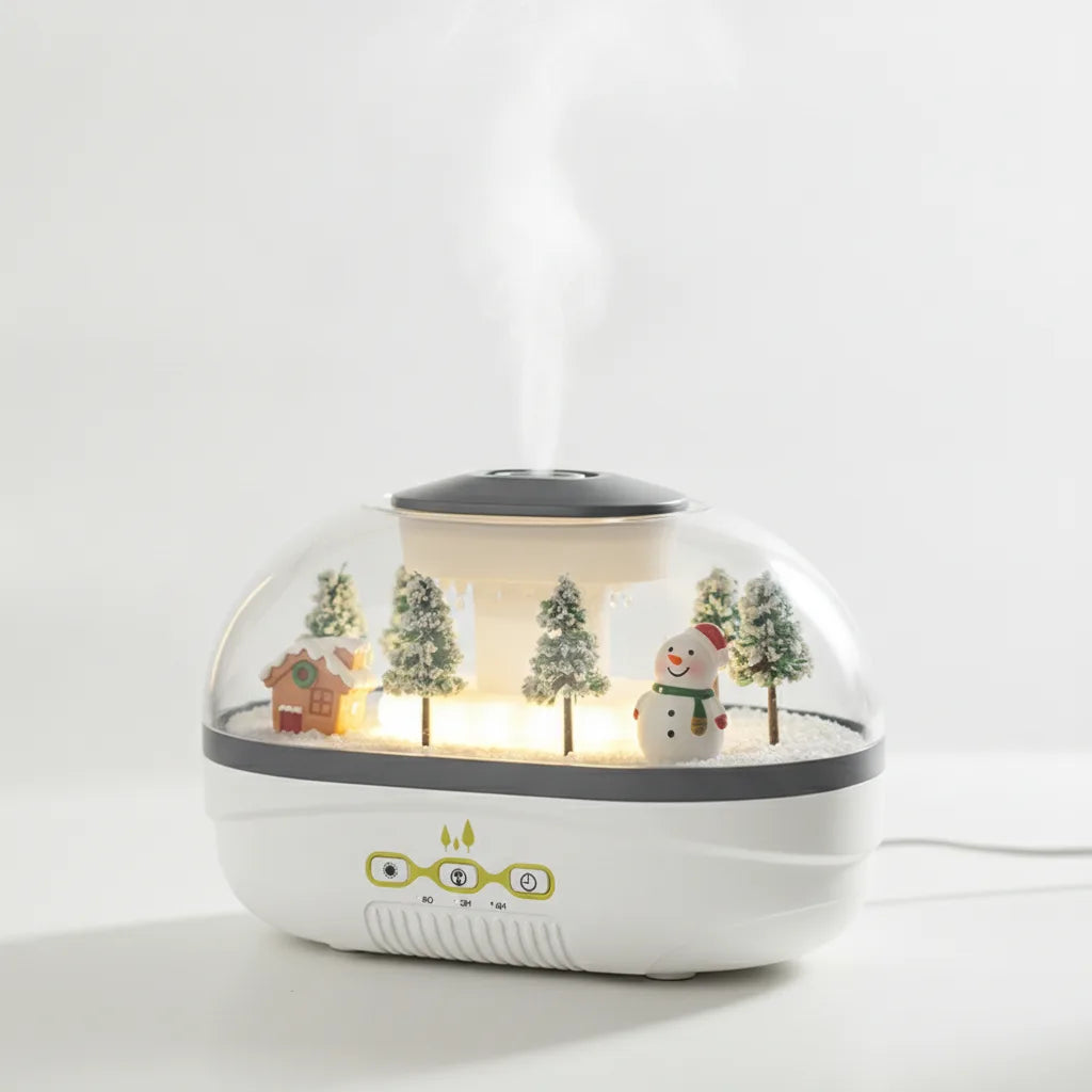 Humidificateur Bonhomme de Neige Féerique