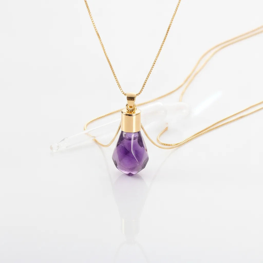 Collier Améthyste Diffuseur Huiles Essentielles