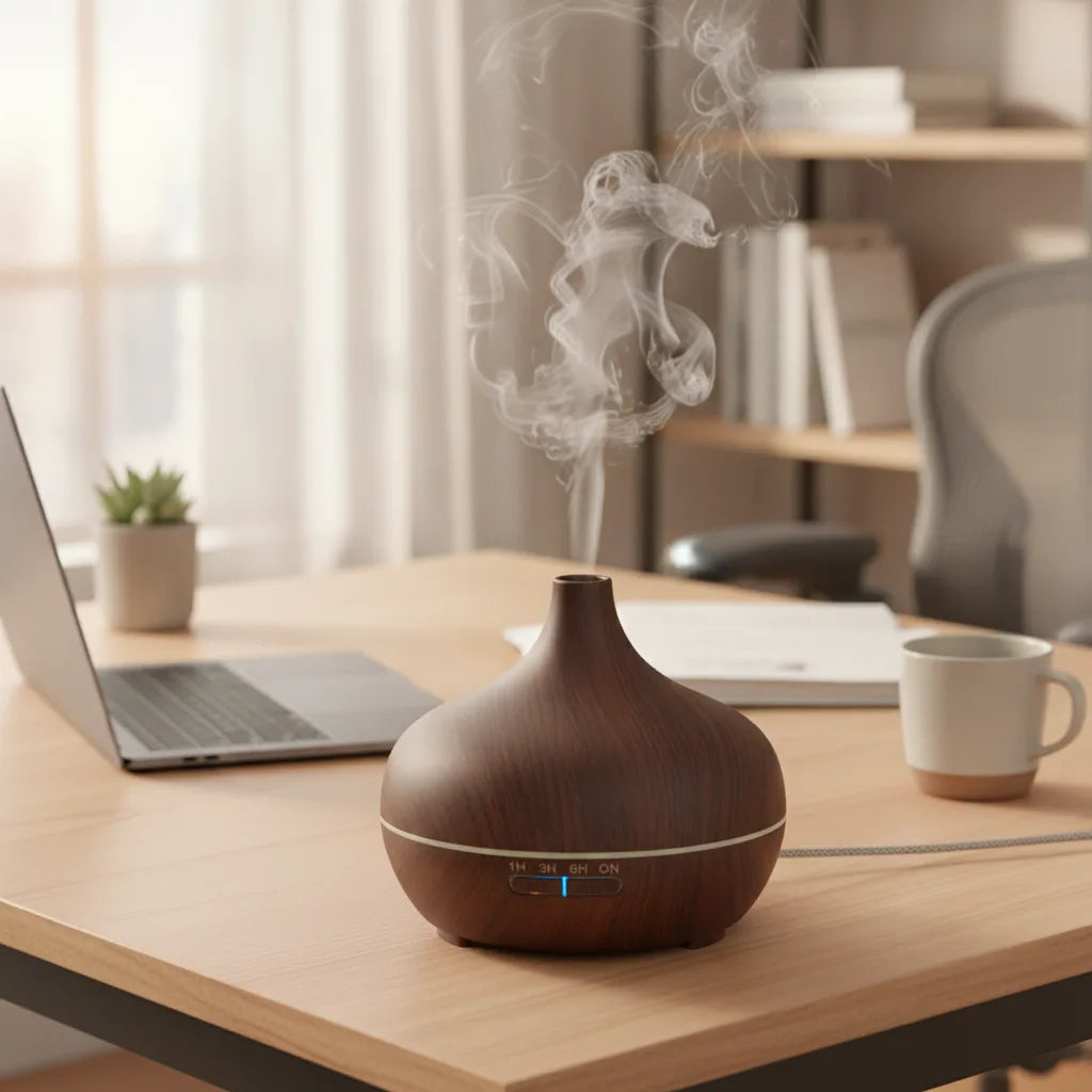 Diffuseur Aromathérapie USB Bois - Humidificateur & Purificateur