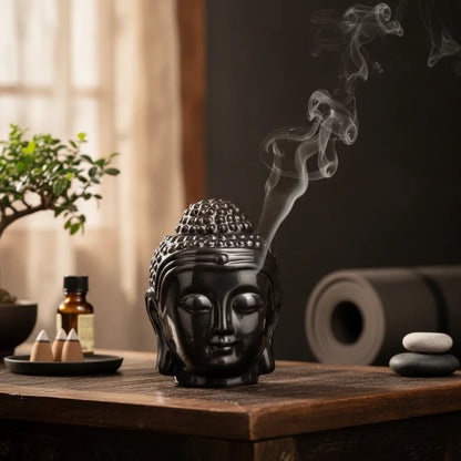 Brûleur Céramique Tête de Bouddha - Aromathérapie & Encens