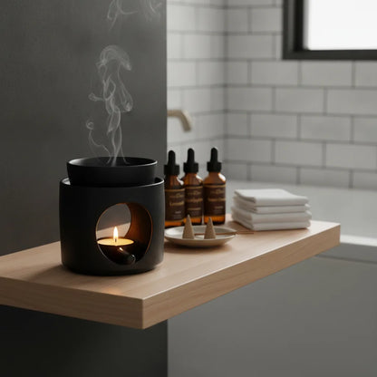 Bougeoir Chauffant Céramique 3-en-1 Aromathérapie & Encens