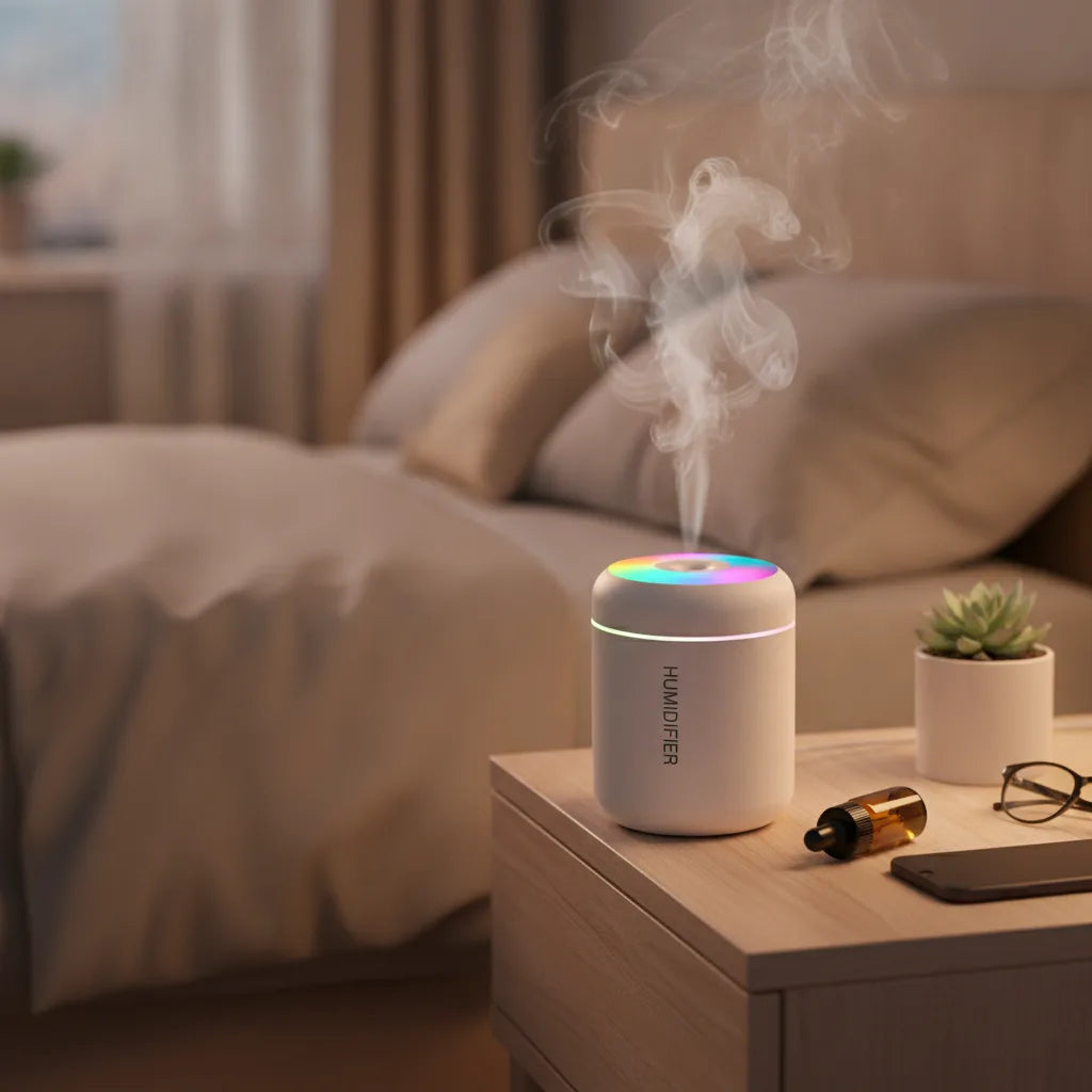 Mini Humidificateur USB Aromathérapie & Lumière Ambiante