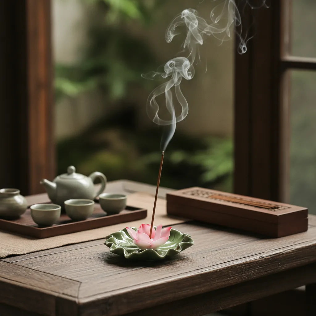 Plateau d'Encens Artisanal Céramique Fleur