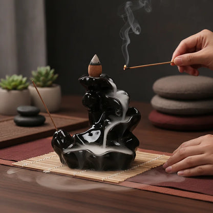 Brûleur d'Encens Céramique Cascade Zen