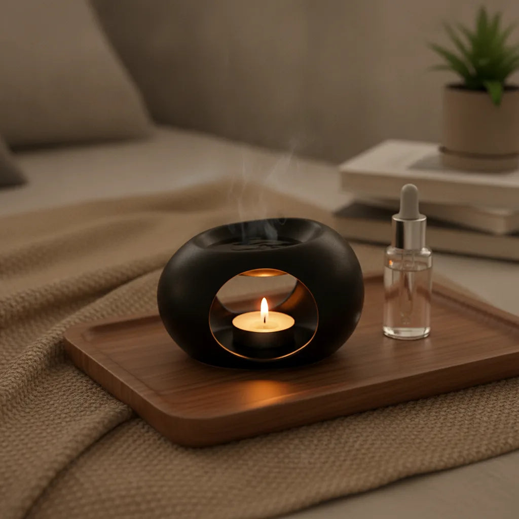 Bougeoir Chauffant Céramique : Diffuseur Aromatique & Huiles Essentielles
