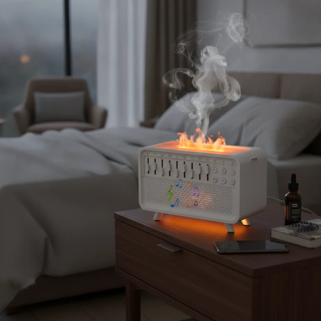 Humidificateur Flamme Bluetooth : Ambiance Relaxante & Sommeil Paisible