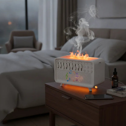 Humidificateur Flamme Bluetooth : Ambiance Relaxante & Sommeil Paisible