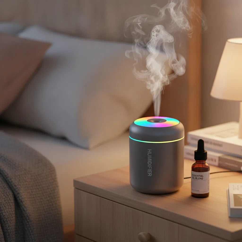 Mini Humidificateur USB Aromathérapie & Lumière Ambiante