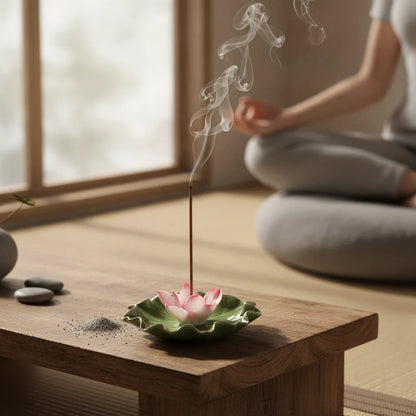 Plateau d'Encens Artisanal Céramique Fleur