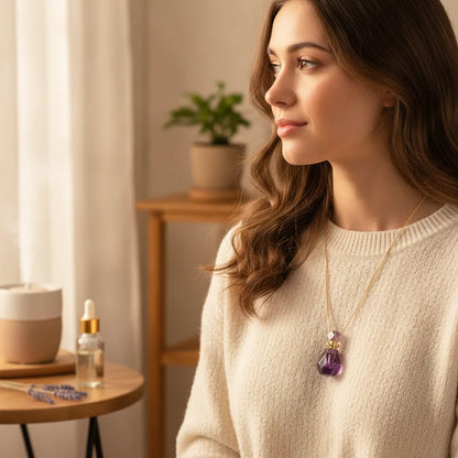 Collier Améthyste Diffuseur Huiles Essentielles