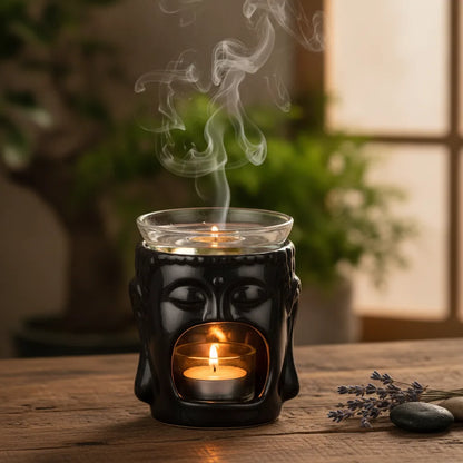 Brûleur Céramique Tête de Bouddha - Aromathérapie & Encens