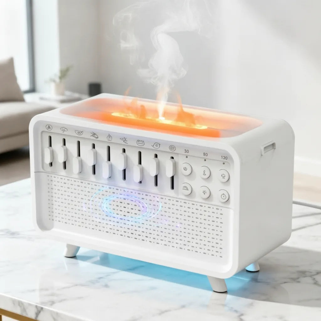 Humidificateur Flamme Bluetooth : Ambiance Relaxante & Sommeil Paisible