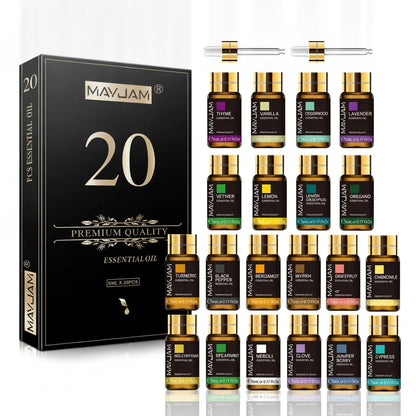 Coffret 20 Huiles Essentielles MAYJAM : Aromathérapie Pure
