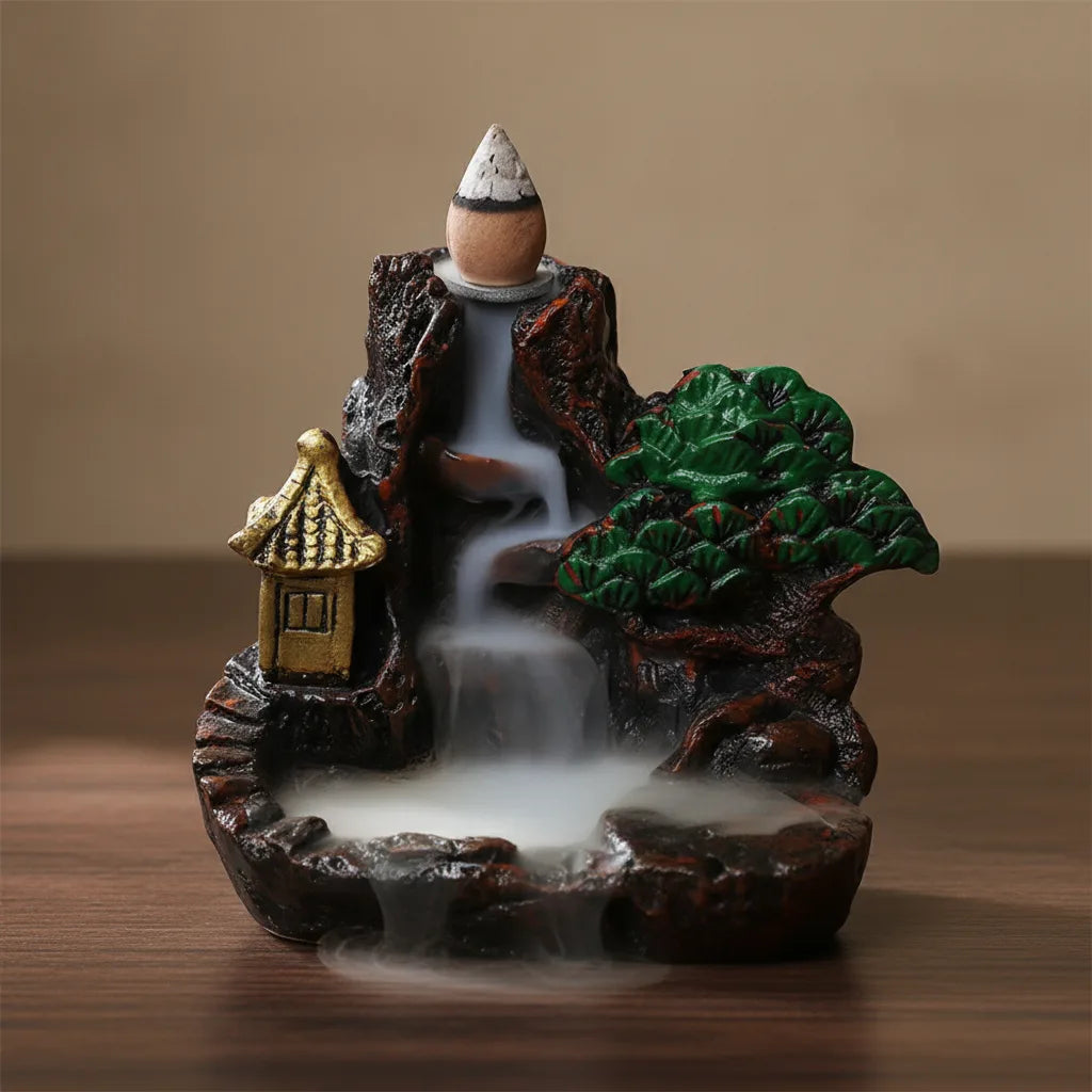 Brûleur d'Encens Cascade Zen en Céramique