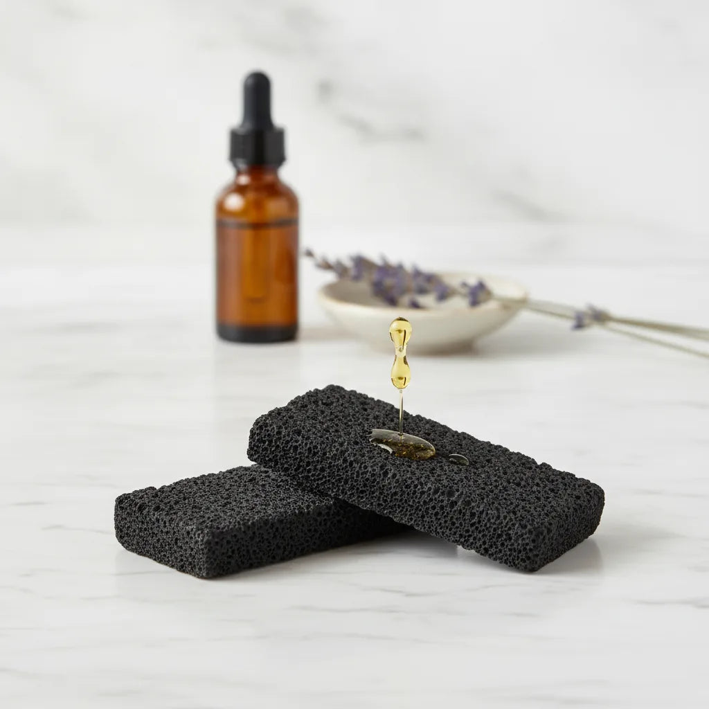 Lot 2 Diffuseurs Naturels Pierre de Lave Noire