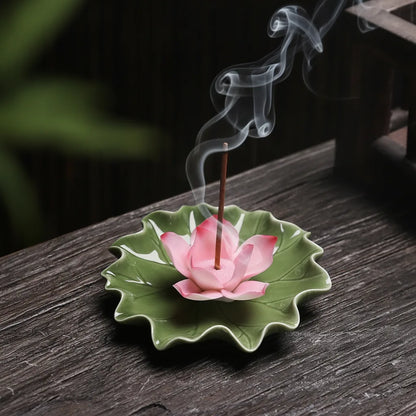 Plateau d'Encens Artisanal Céramique Fleur