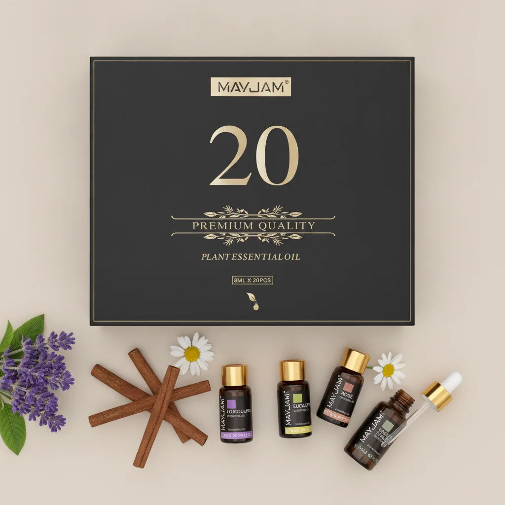 Coffret 20 Huiles Essentielles MAYJAM - Ambiance & Bien-être