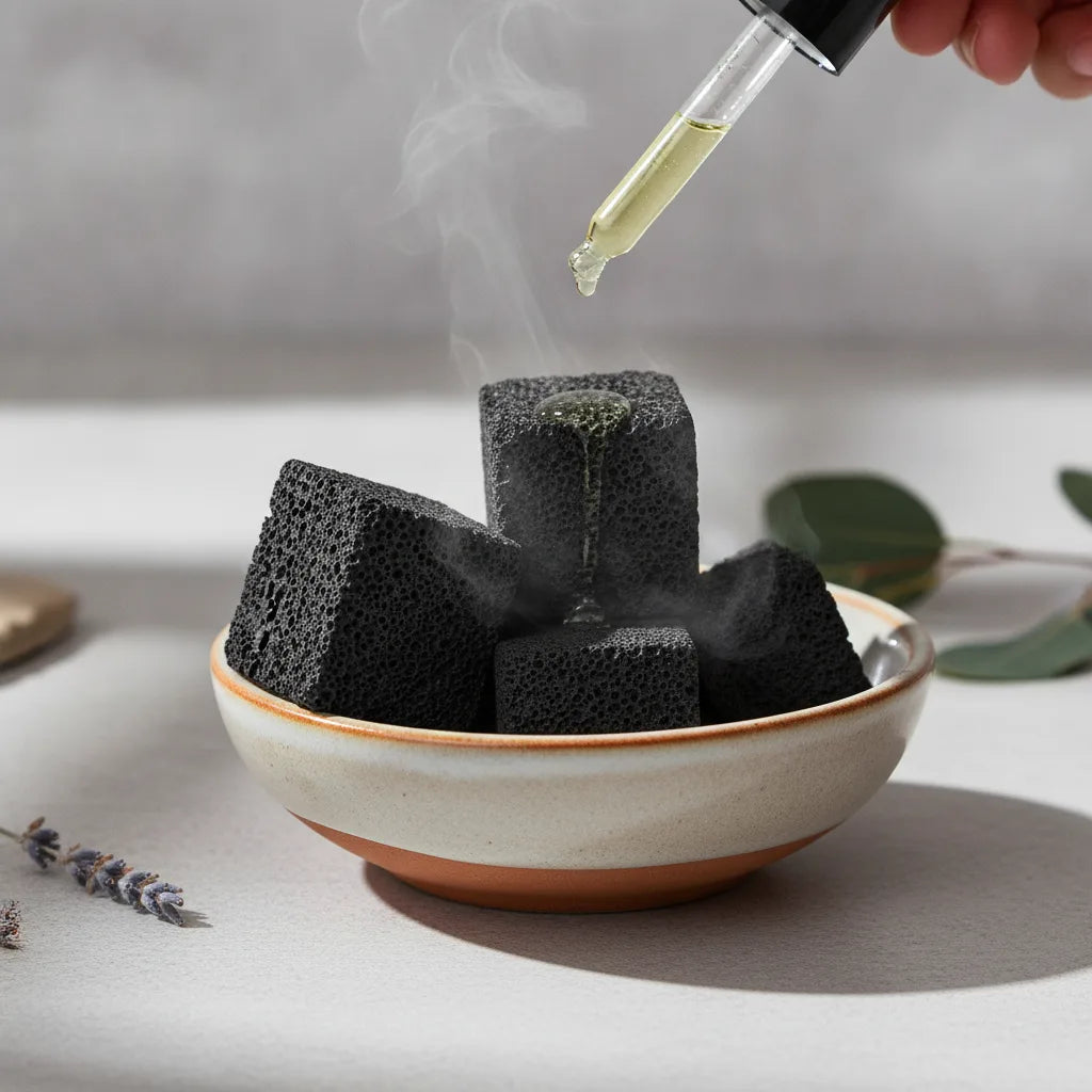 Perles Volcaniques Noires : Diffuseur d'Huiles Essentielles