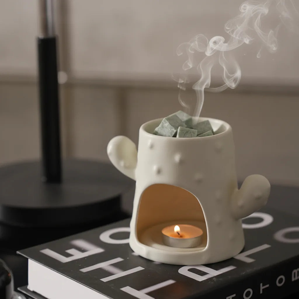 Brûleur d'Encens & Huiles Essentielles en Céramique Élégante