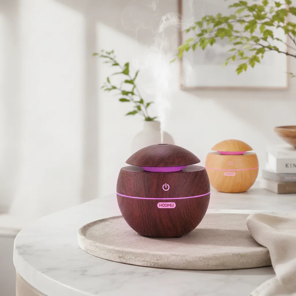 Diffuseur Arômes Bois 200ml Ultrasonique LED