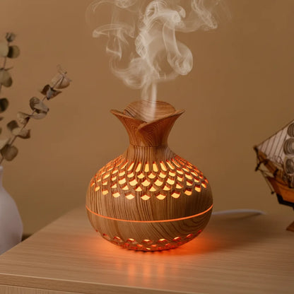 Humidificateur Design Grain de Bois Multifonction