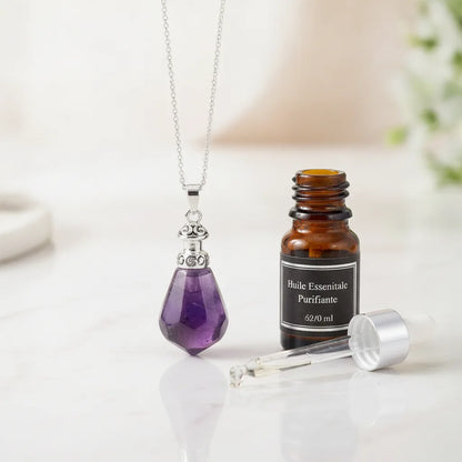 Collier Améthyste Diffuseur Huiles Essentielles