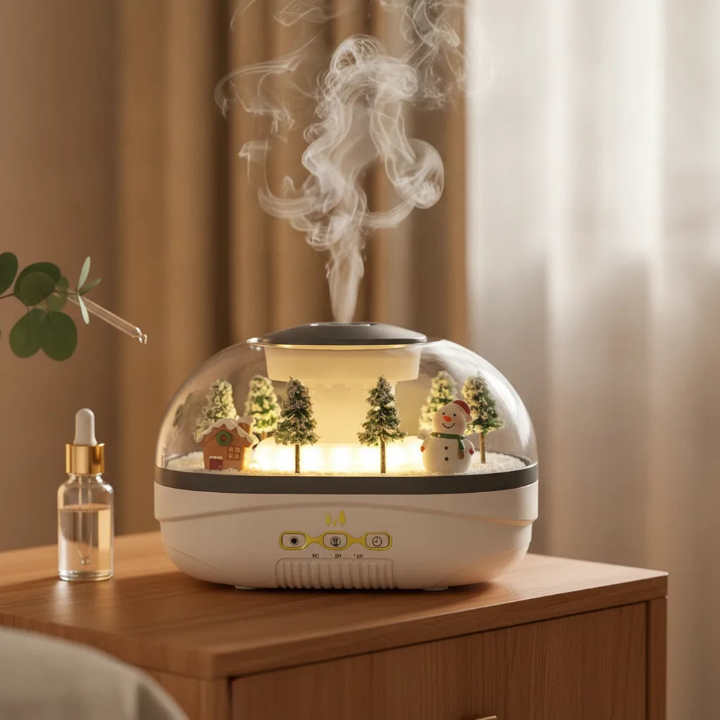 Humidificateur Bonhomme de Neige Féerique